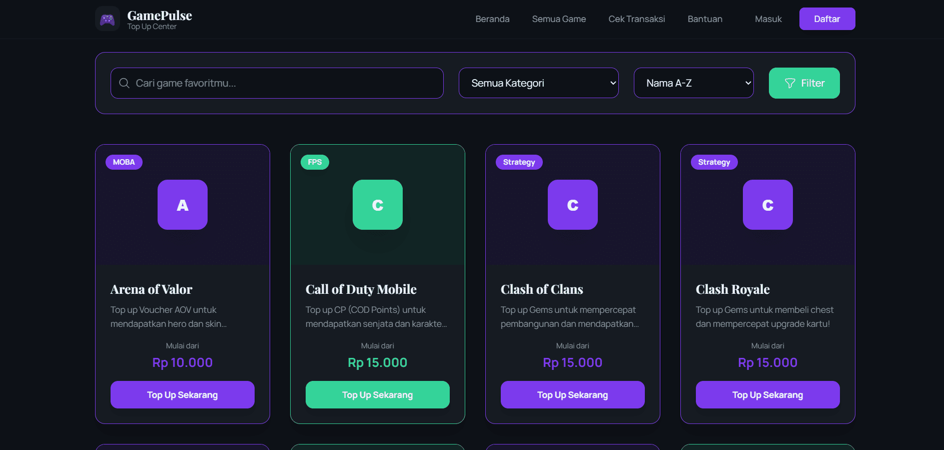 Website Top-Up Game preview 1