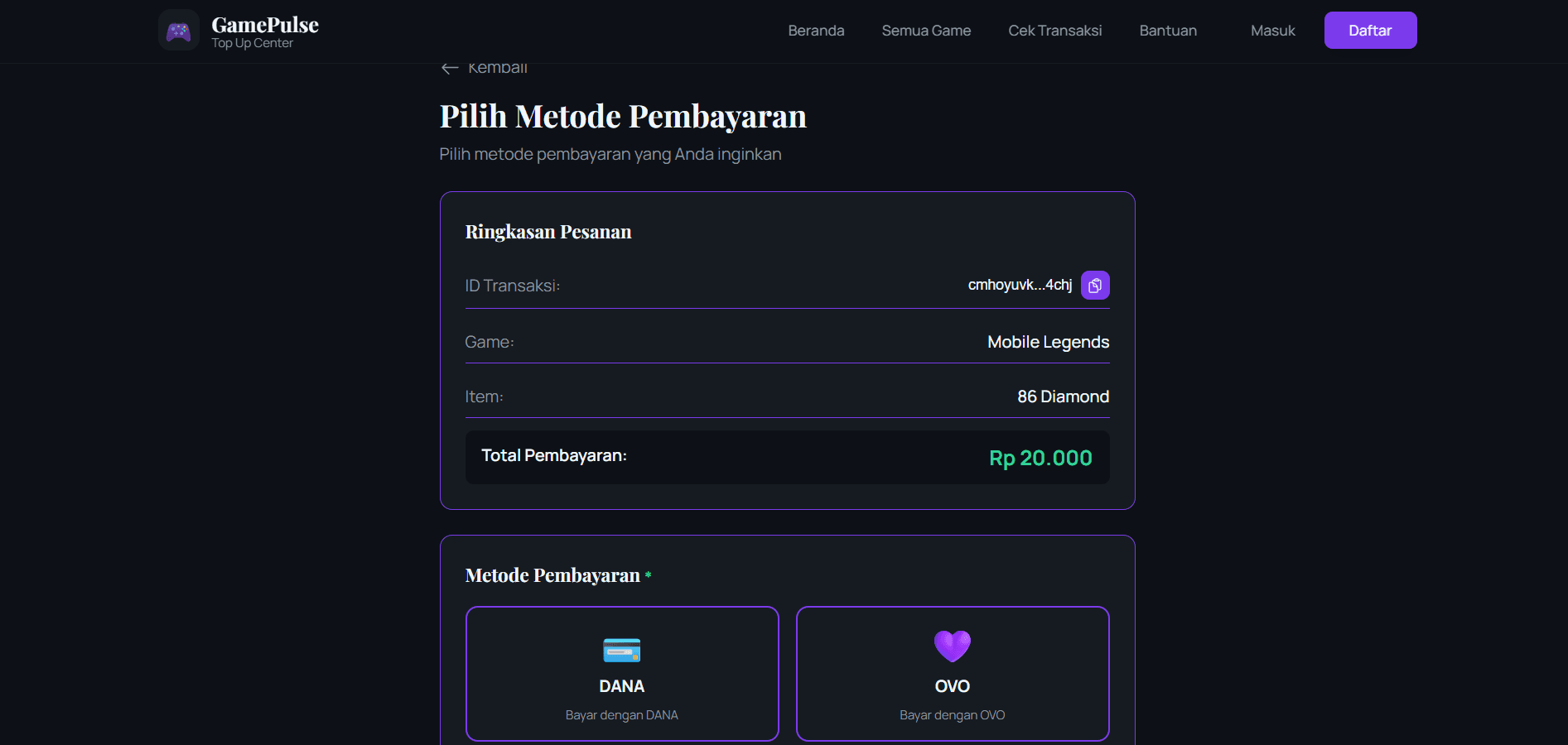 Website Top-Up Game preview 3